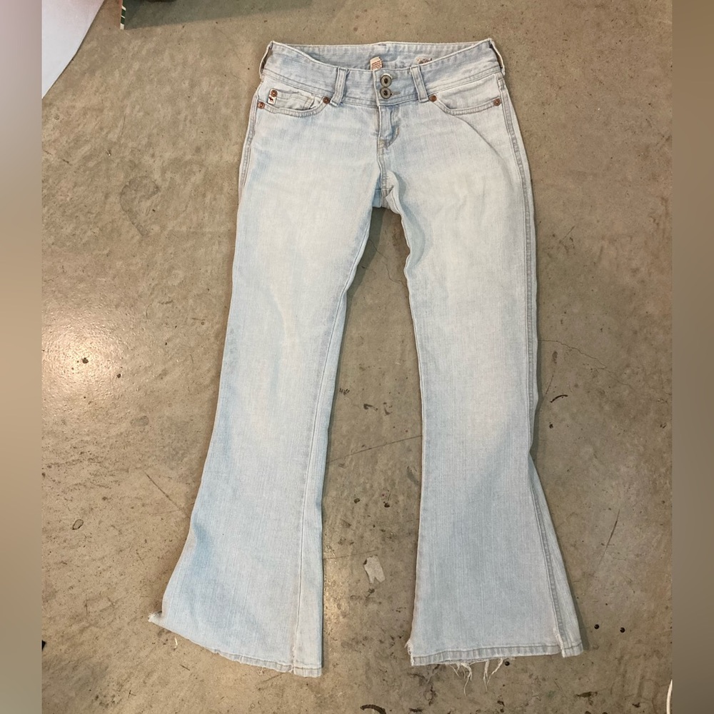 Abercrombie vintage y2k light wash stretch low waisted flare jeans OLD TAG ! 0